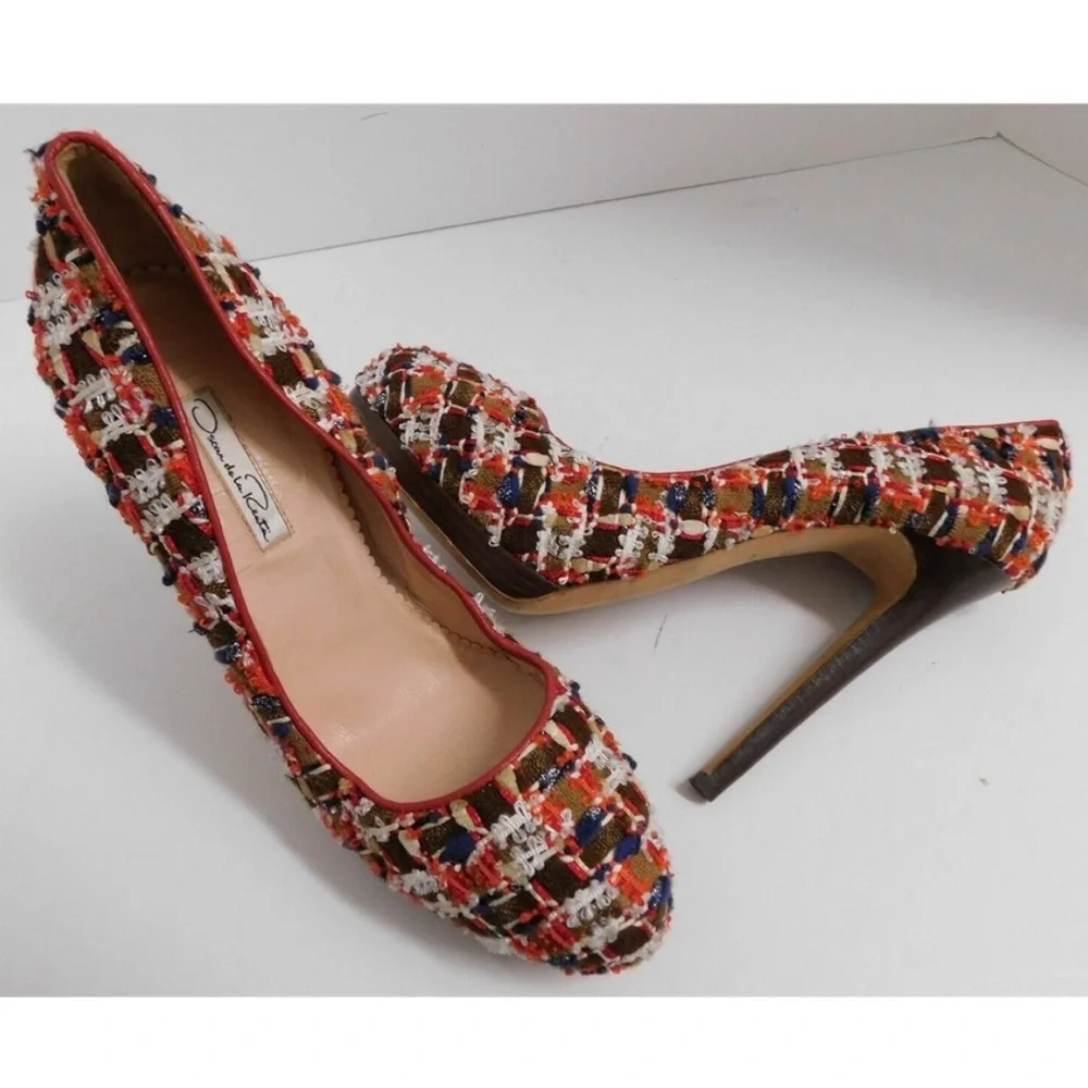 Designer Tweed Heels 🧡🤎 - Picture 2 of 6